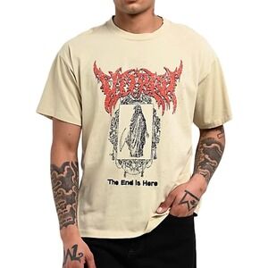 VITRIOL NEW Large T-Shirt Natural Knights Castle Wall The End Is Here Goth Tee
